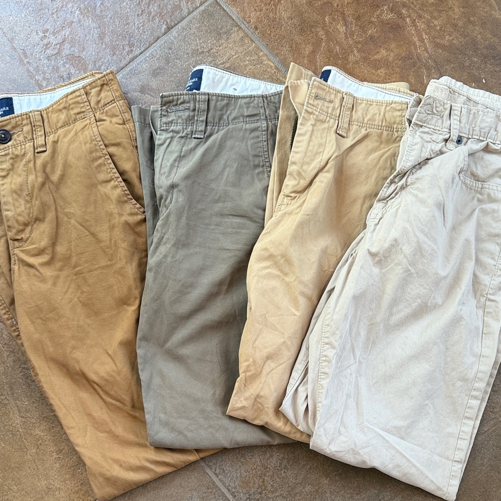 American Eagle Outfitters Men's Chinos - Brown, Olive, Beige, Cream